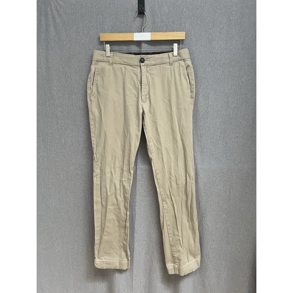 Parker Dusseau Chino Slacks Pants Mens Sz 33 Tan Performance Stretch